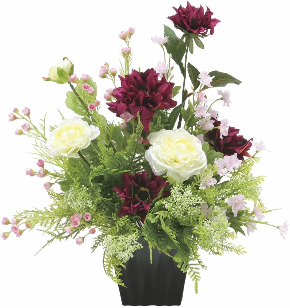 光触媒　人工観葉植物　ウォールグリーン　フェイクグリーン　ローズアレンジ6342 光触媒 人工観葉植物 ウォールグリーン フェイクグリーン ツートン